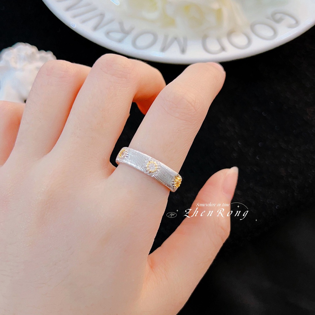 Goldkingdom Aksesoris Perhiasan Fashion Ready Stock Cincin Perak Daisy Sterling Silver Wanita Mewah Ada Kelasnya