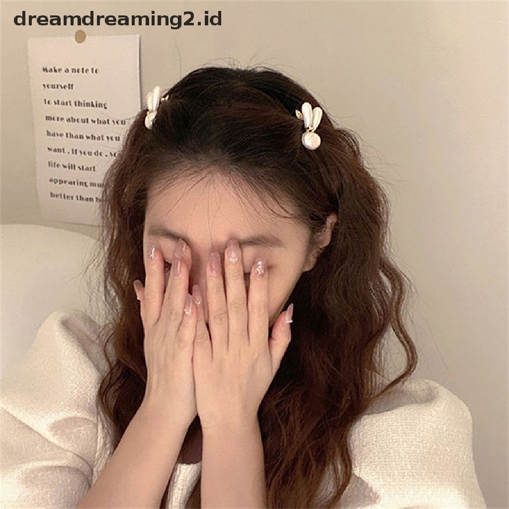 (dream) 1pc Rabbit Pearl Hair Clip Tahun Baru Kelinci Klip Rambut Wanita Fashion Jepit Rambut Gadis Manis Hiasan Kepala Aksesoris Rambut//