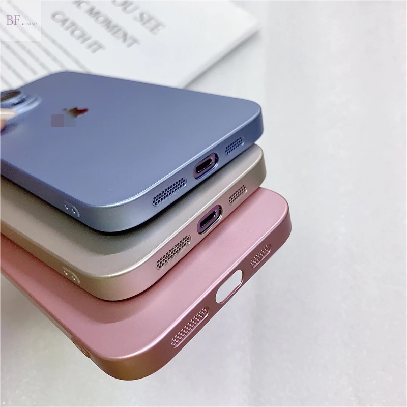 Pc Ultra-Tipis Tahan Debu Untuk IPhone Case14 13 12 11 Pro Max Perlindungan Lensa Kaca Tempered Casing Keras