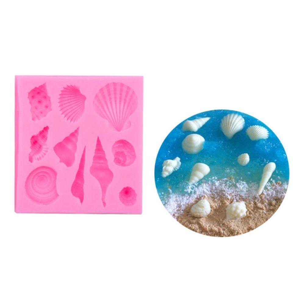 [Elegan] Alat Dekorasi Kue 1PC Hias Silikon Rumah Tangga Keong Bentuk Laut Cetakan Coklat Lembut