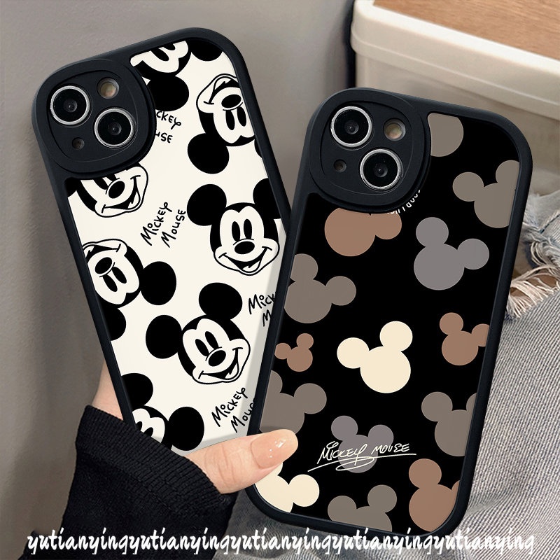 IPHONE Fashion Couple Shockporoof Kartun Disney Case Kompatibel Untuk Iphone11 12 13 14 Pro Max 6s 8 7 6 Plus X XR XS Max SE 2020 Indah Mickey Mouse Lembut Tpu Cover