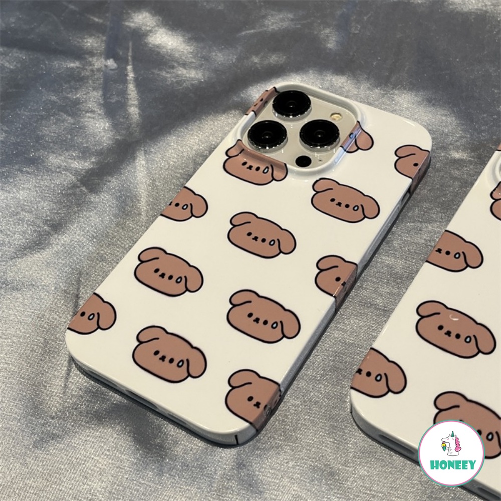 IPHONE Casing Ponsel Teddy Dog Puppy Glossy Lucu Untuk Iphone14 13 12 11 Pro Max 14 Pro Max Slim Fit Bumper Karet Shockproof Lembut TPU Cover