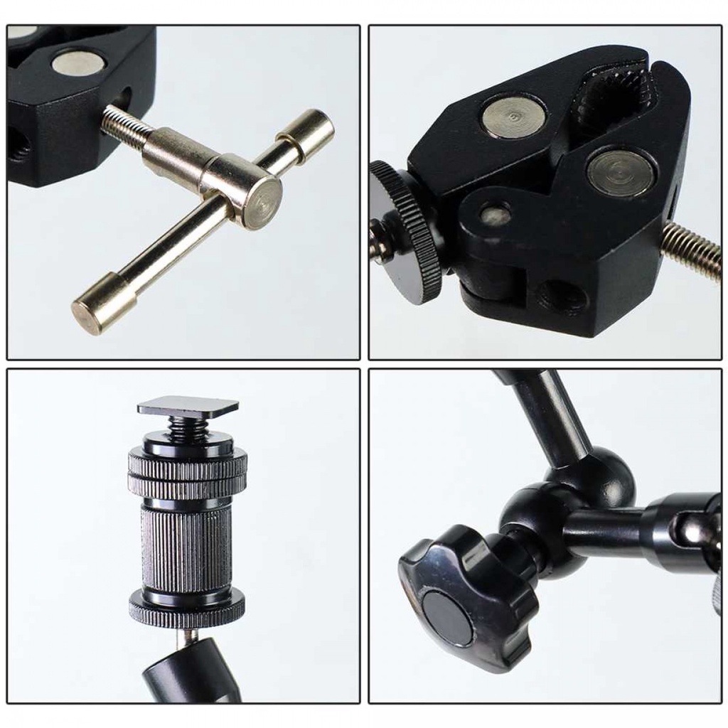Magic Arm Kamera DLSR Adjustable Super Clamp Untuk LCD Lampu Flash