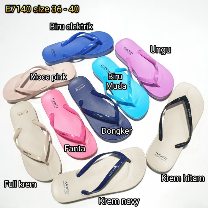 e7140 sendal sandal cewek jepit luofu import