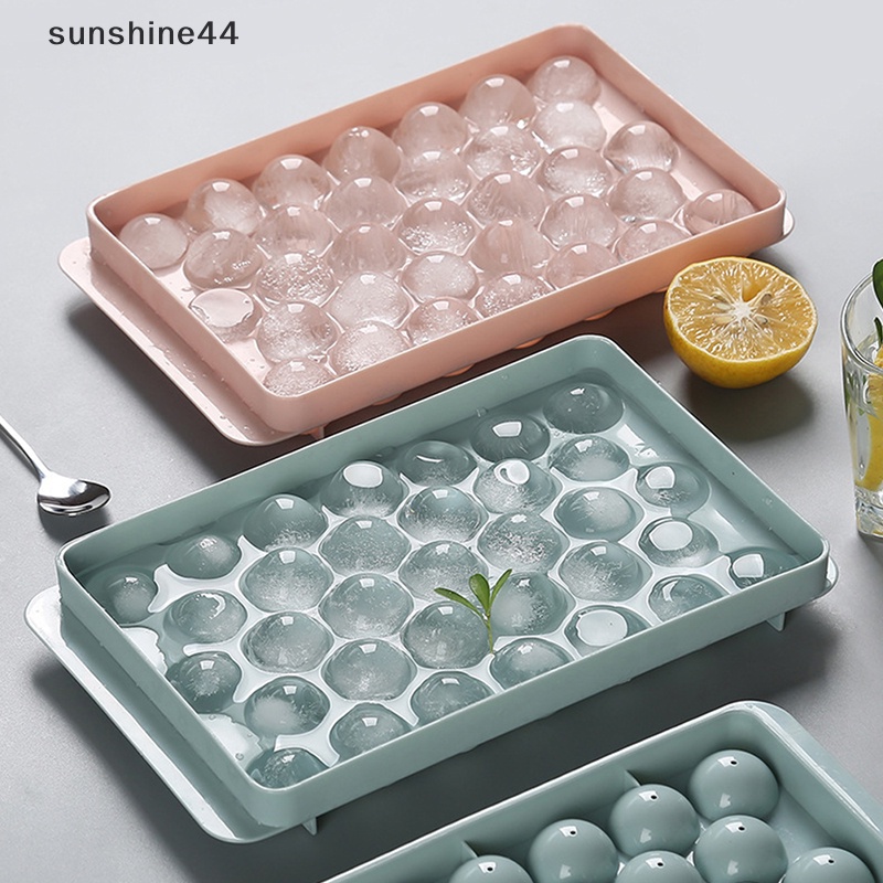 Sunshine 1Pc Nampan Es Batu Bulat 3D Dengan Tutup Bahan Plastik Diamond Spherical Style Ice Mold ID