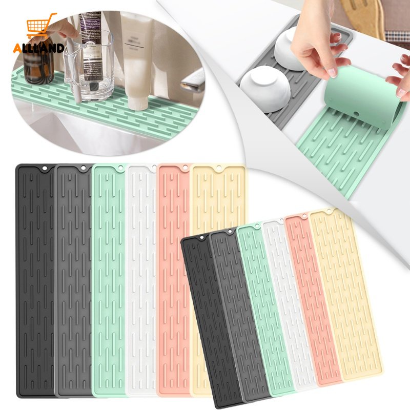 35 * 8.8cm Colorful Silicone Drain Mat/Peralatan Makan Talenan Bantal Anti slip/Aksesoris Penyimpanan Wastafel Dapur