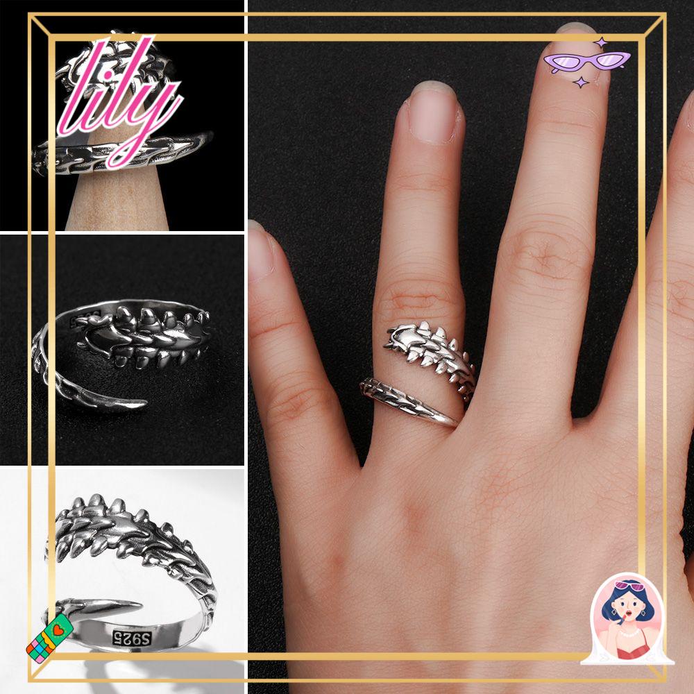 Lily Lipan Cincin Unisex Kreatif Tulang Lilit Gaya Punk