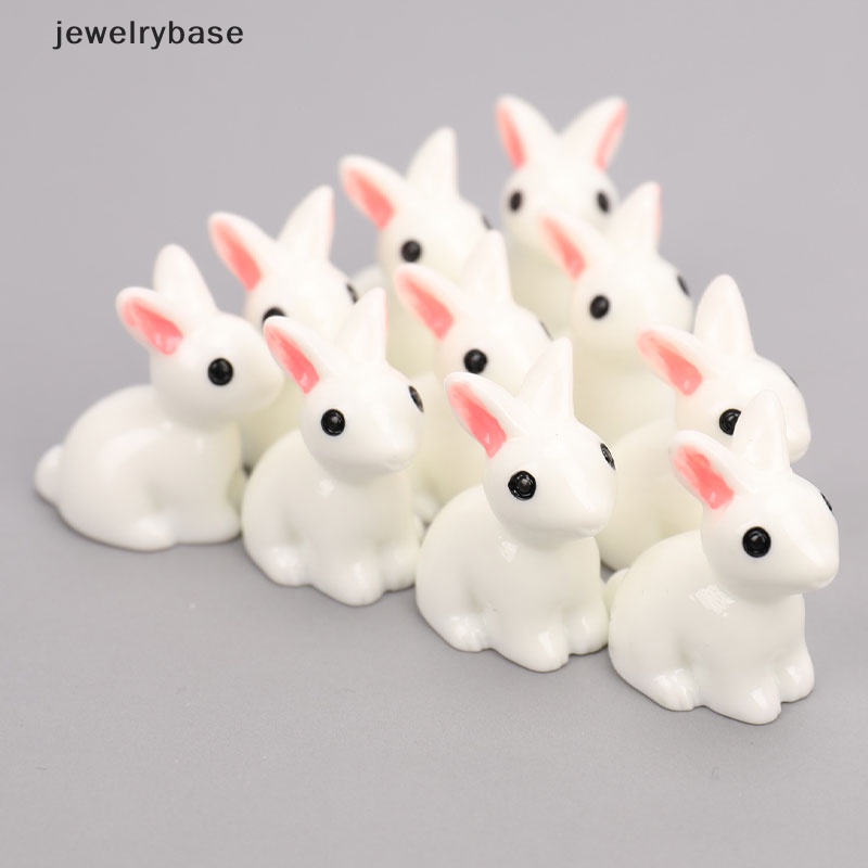 [jewelrybase] Dekorasi Paskah Miniatur Hare Figurine Resin Craft Mini Bunny Taman Ornamen Butik