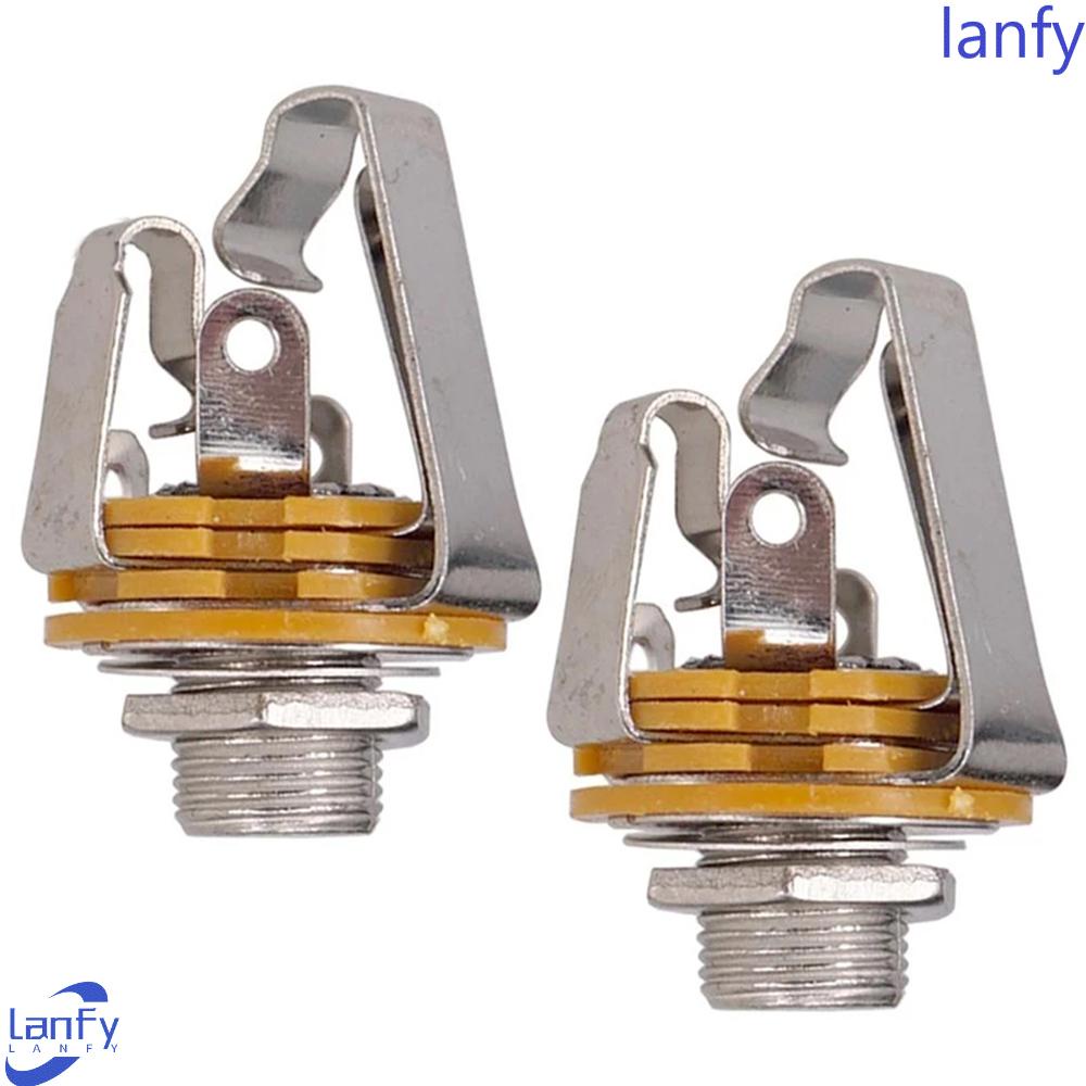 Lanfy Jack Plug1Per4Inch 6.35mm Untuk Gitar Elektrik Alat Musik Bagian Gitar Input Stereo