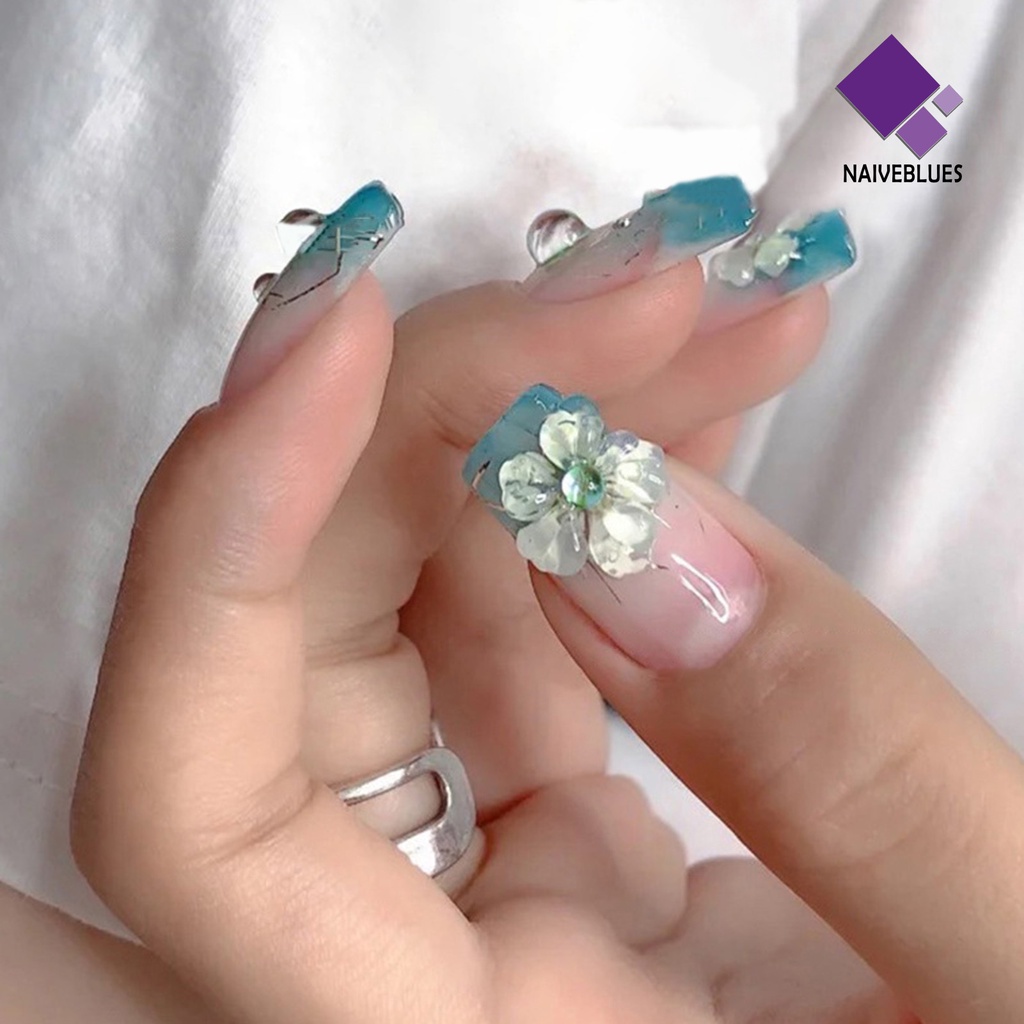 [naiveblues] 1kotak Manicure Decor Sparkling Ukuran Campur Vibrant Mempesona Aplikasi Efek Visual Dekoratif