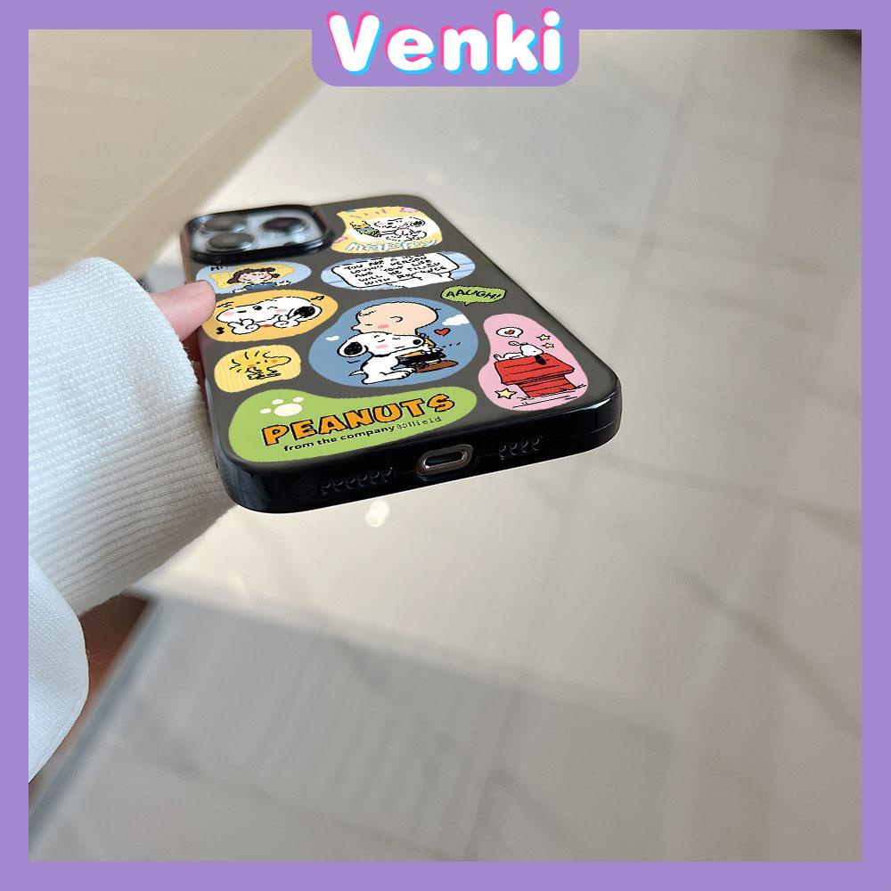 VENKI - For iPhone 14 Pro Max iPhone Cute Cartoon Image Black Phone Case TPU Soft Shell Protection Shockproof Camera Compatible with iPhone 13 Pro max 12 Pro Max 11 xr xs max 7 8