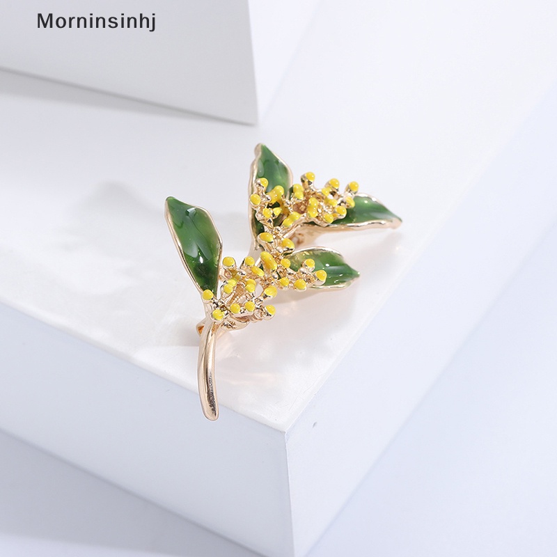 Mornin Wanita Bros Romantis Osmanthus Cabang Bros Kerah Pin Aksesoris Hadiah Mantel Pakaian Pin Perhiasan Hadiah id