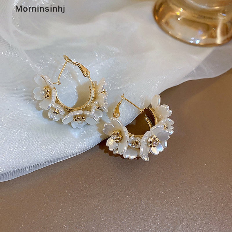 Mornin 1pasang Baru Indah Bunga Splicing Anting Temperamen Sederhana Fashion Serbaguna Anting Perempuan Perhiasan id