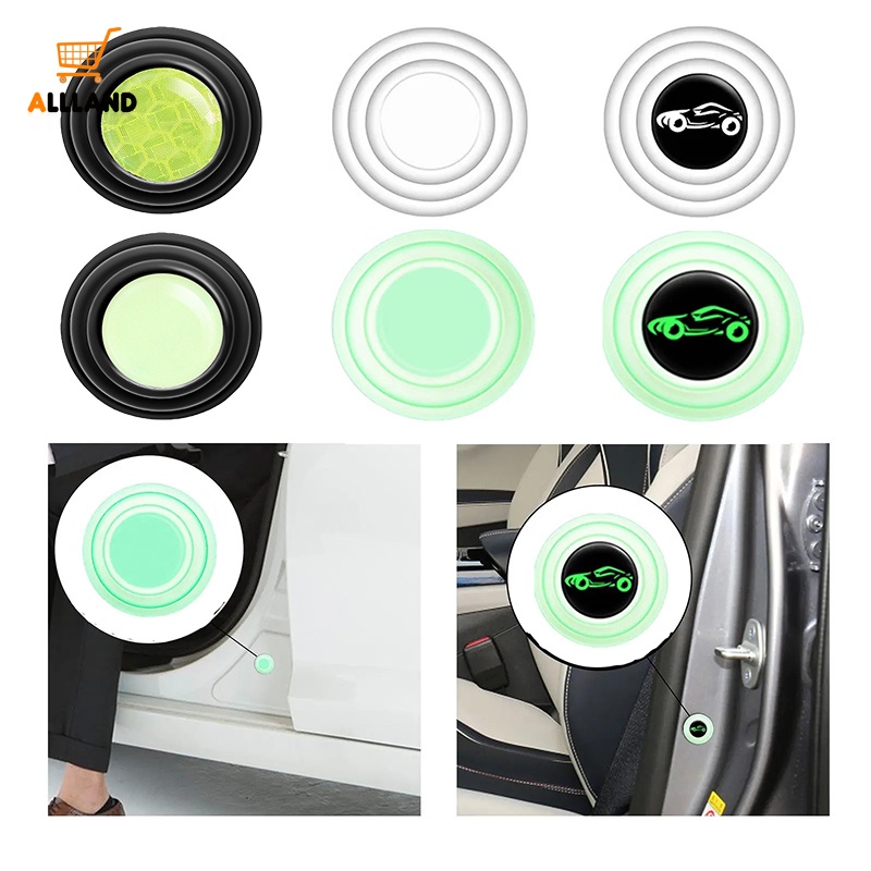 Pintu Mobil Bulat Mini Anti shock Luminous Silicone Pad/Matras Perekat Diri Otomotif Portabel Reflektif Anti Tabrak/Paking Penyangga Kedap Suara Kendaraan