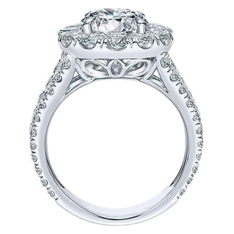 Goldkingdom Aksesoris Perhiasan Fashion Ready Stock Cincin Zirkon Bulat Super Berkilau Baru Pertunangan Sterling Silver Dengan Cincin Berlian