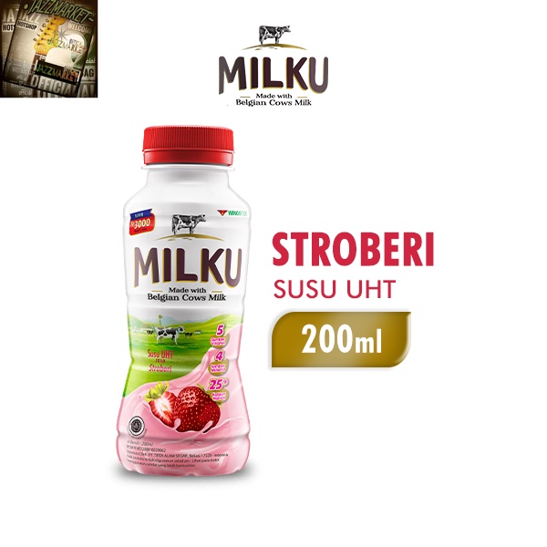 

MILKU Susu Stroberi Premium 12 x 200ml (1 karton)