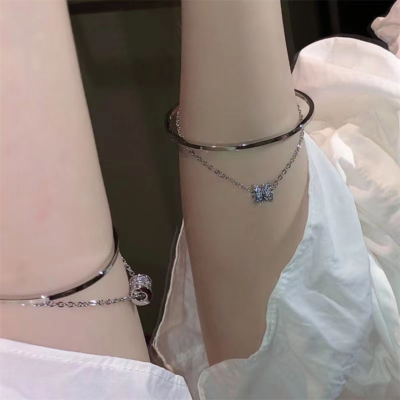 Populer Gelang Geometris Bahan Alloy Berlian Imitasi Untuk Anak Perempuan