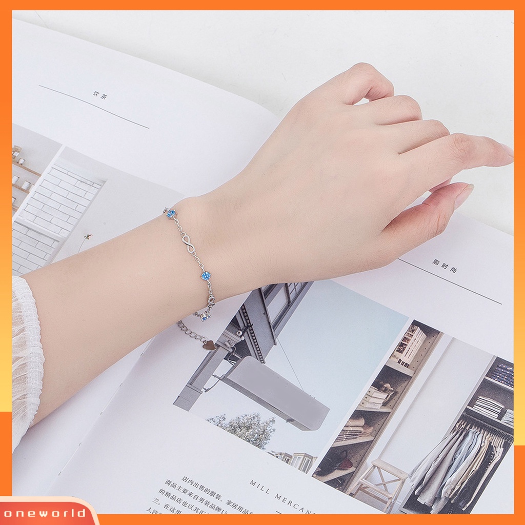 [EONE] Gelang Couple Sparkling Mirror Polish Dengan Rantai Ekstensi Anti-Oksidasi Nyaman Dipakai Hias Tembaga Adjustable Wanita Rantai Bracelet Perhiasan Pernikahan Untuk Pacaran