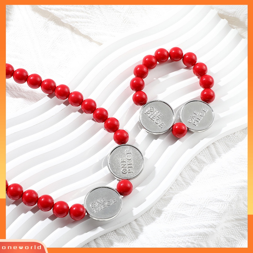 [EONE] Pria Gelang Tersenyum Menangis Wajah Pesona Manik-Manik Merah Elastis Keren Kepribadian Hadiah Adjustable Karakter Anime Cosplay Kalung Aksesoris Pakaian