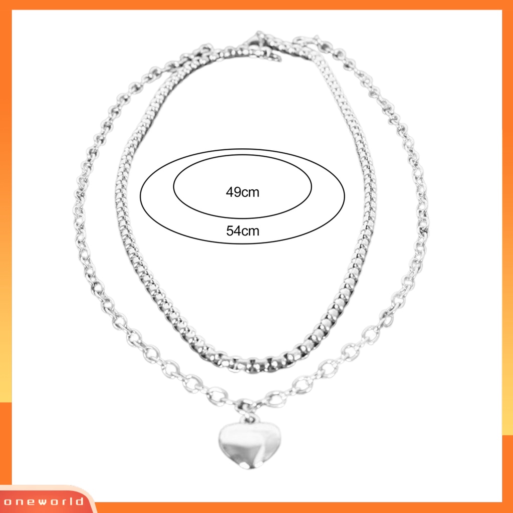 [EONE] Wanita Kalung Lapisan Ganda Kepribadian Kilau Terang Dapat Disesuaikan All-match Dekorasi Hadiah Cinta Hati Liontin Klavikula Rantai Sweater Kalung Untuk Pakaian Sehari-Hari