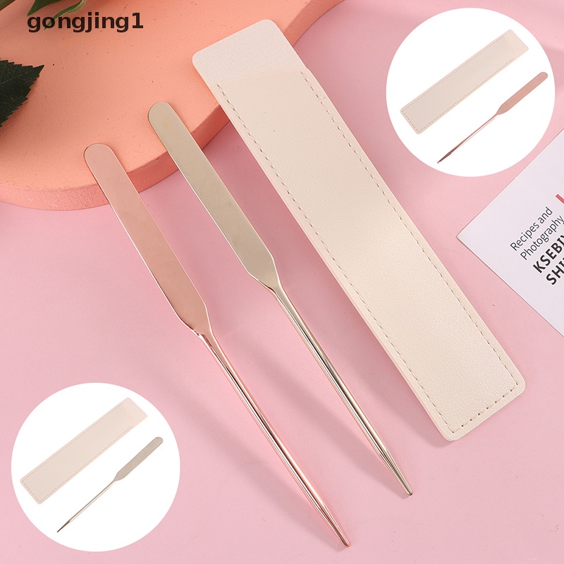 Ggg 1Pcs Stainless Steel Dual Head Makeup Toner Spatula Mixing Stick Foundation ID