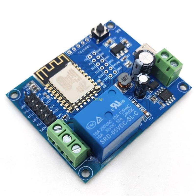 Modul Relay Rangkaian Tunggal btsg ESP8266WIFI Wifi Module Tombol Re-set 59x43mm