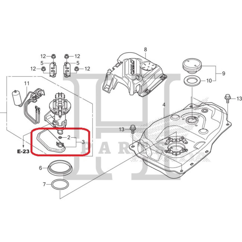 SARINGAN FILTER SARINGAN POMPA BENSIN FILTER SET HONDA PCX 150 NEW SUPRA X 125 FI 16707-KWN-711 ASLI ORIGINAL AHM HGP HONDA