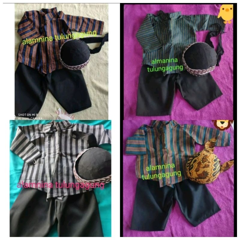 Lurik setelan Surjan sorjan lurik baju adat Jawa tengah
