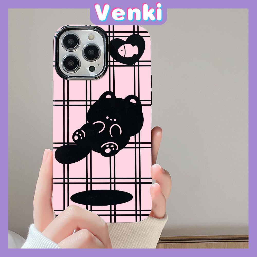 VENKI - For iPhone 11 iPhone Case Black Glossy TPU Soft Case Shockproof Protection Camera Cute Love Cat Compatible with iPhone 14 13 Pro max 12 Pro Max xr xs max 7Plus 8Plus