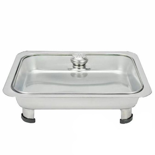 TEMPAT Makan TUTUP KACA FULL Prasmanan Fastfood Wadah Saji Lauk Chafing Dish Tutup Kaca Serving Dish Stainless Steel