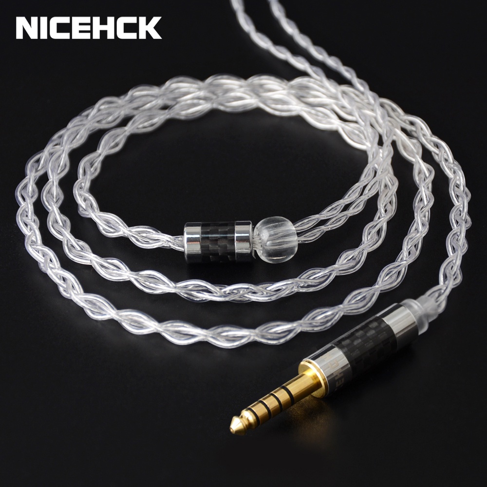 Nicehck LitzPS 4N Litz Kabel Upgrade Earphone Perak Murni 3.5/2.5/4.4mm MMCX/NX7 Pro/QDC/0.78mm 2Pin Untuk DB3 T4 T2 ST-10s