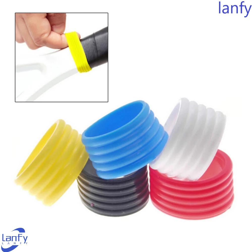 Lanfy Gagang Tenis Ringan Soft Handle Grip Ring 5Pcs Band Overgrips Hitam Raket Tenis Band