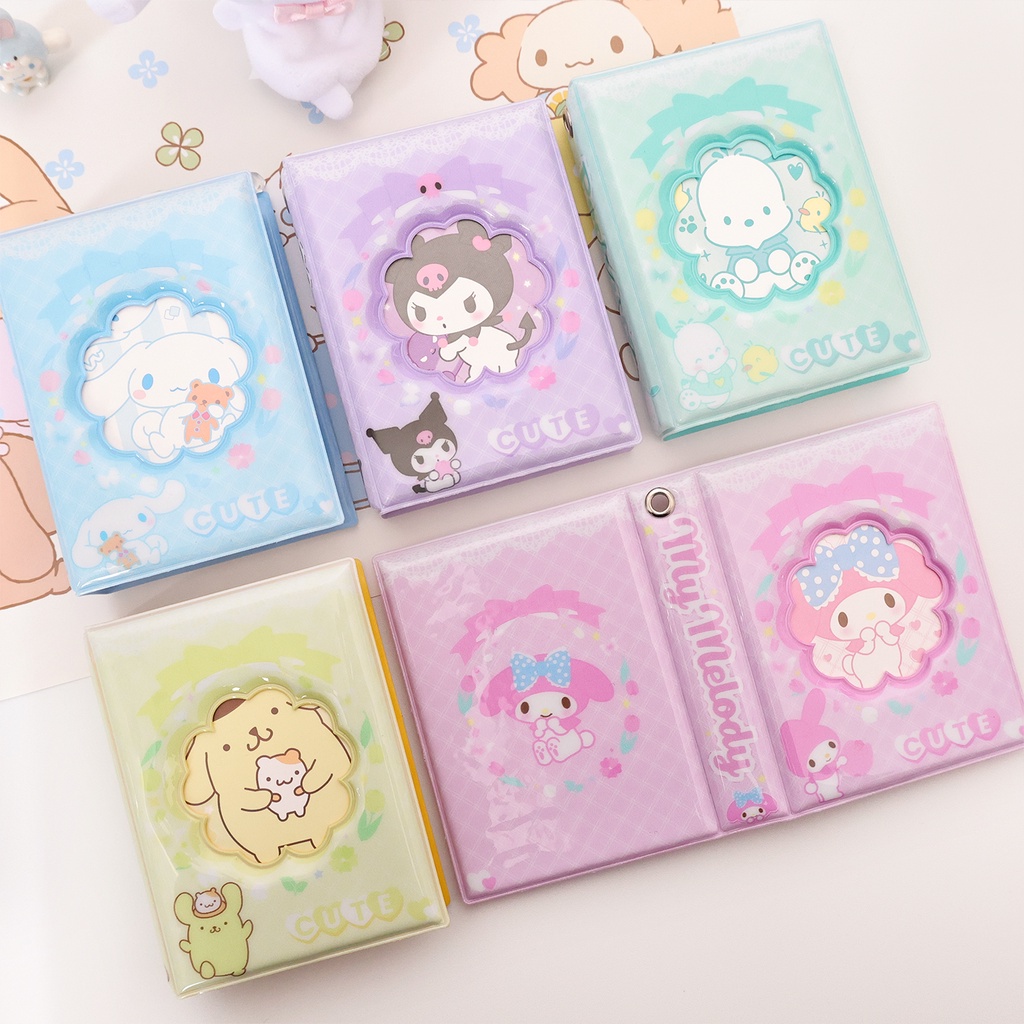 Galicici Sanrio Same Style Card Album/Album Penyimpanan Flower Hollow/Kuromi/Pochacco/Star Chasing Card Album Foto