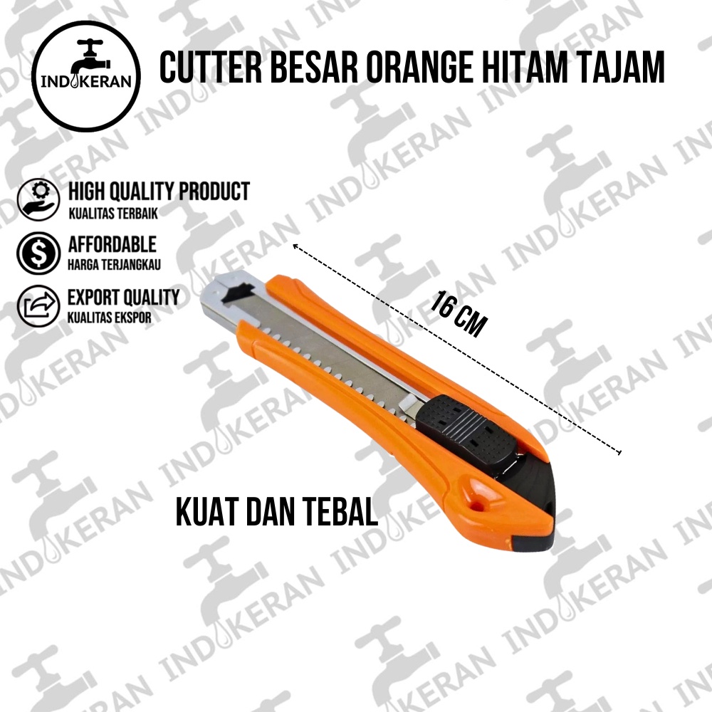 INDOKERAN - Cutter Besar Orange Hitam Tajam