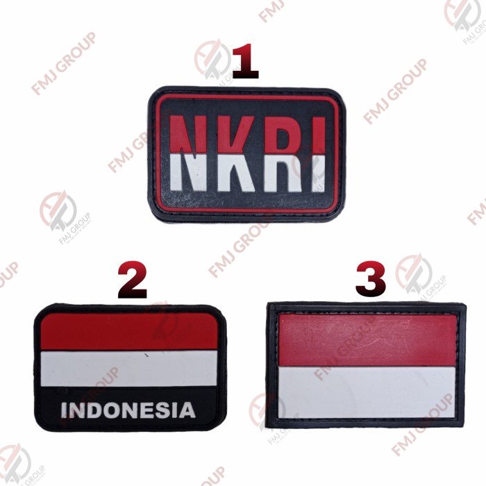 Patch Rubber Indonesia / Patch Karet Merah Putih Perekat / Logo Merah Putih