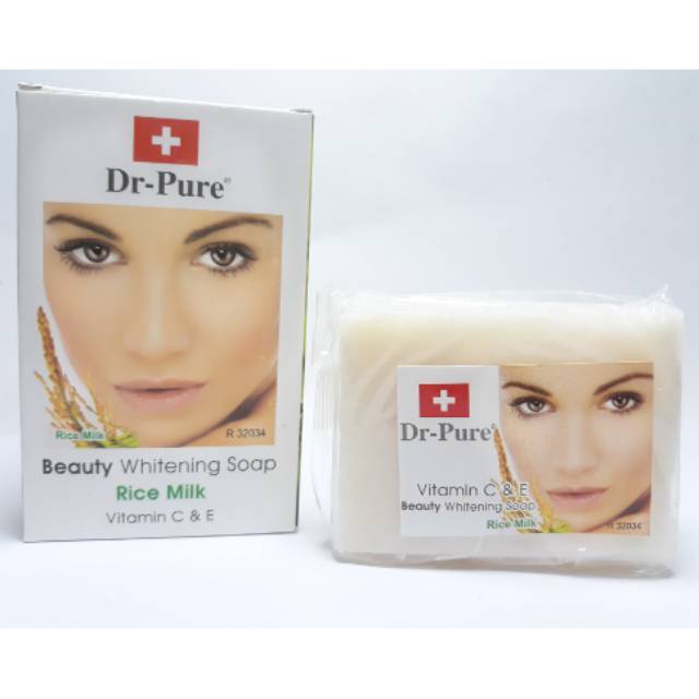 Sabun Beras Dr Pure Original BPOM  Dr Pure Beauty Whitening Soap (Rice Milk)  Sabun Pencerah dan Per