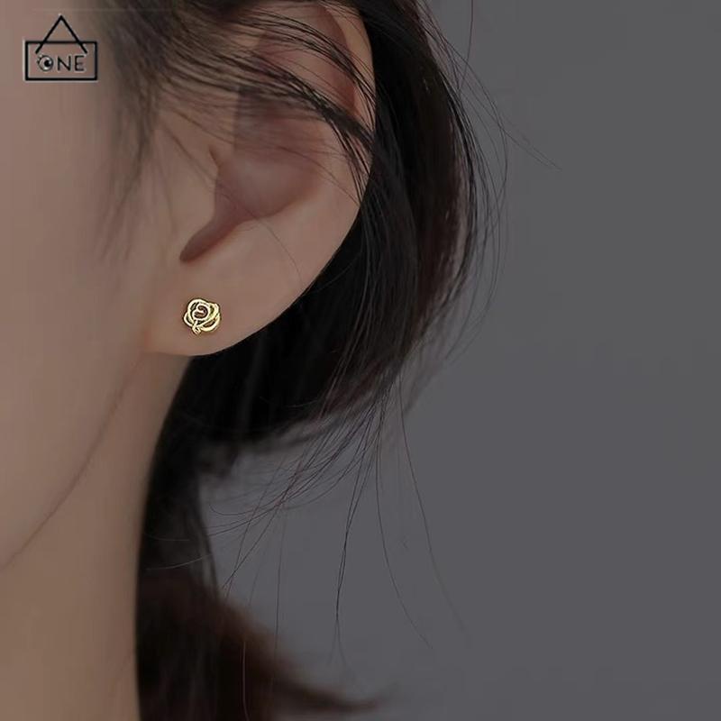 COD❤️Anting Mawar Perak 925 Indah Wanita Musim Panas Anting Anting Perancis Elegan-A.one