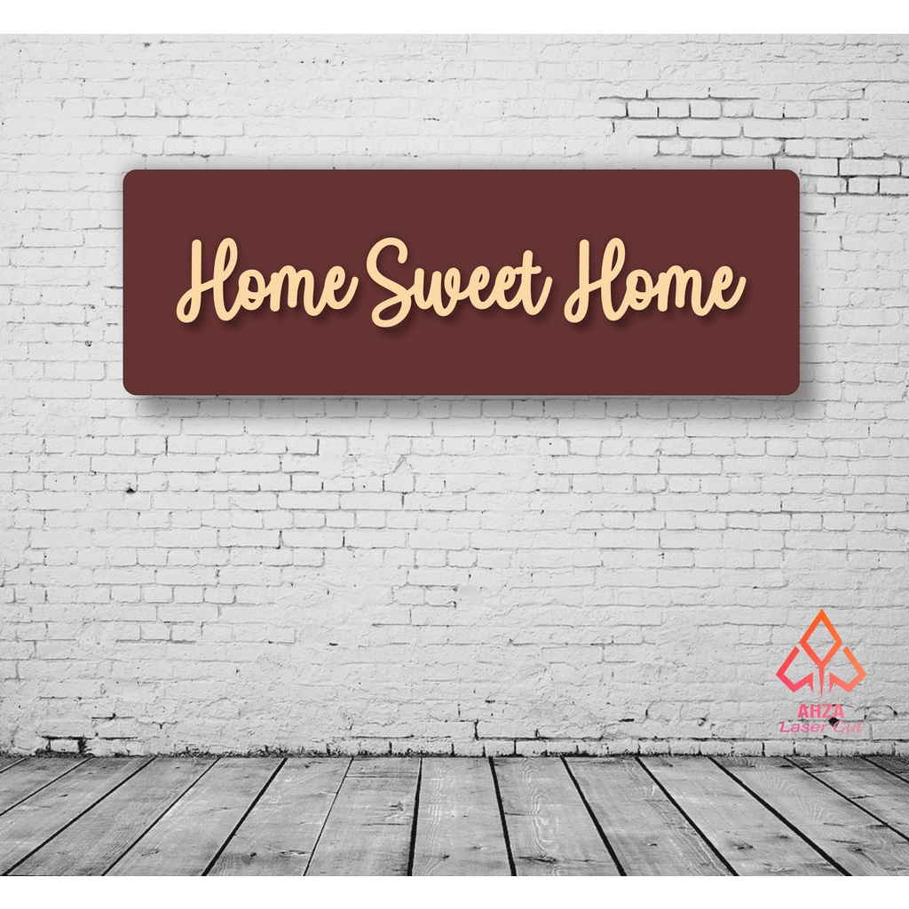 Hiasan Dinding Wall Decor Home Sweet Home Kayu Vintage 3D Timbul