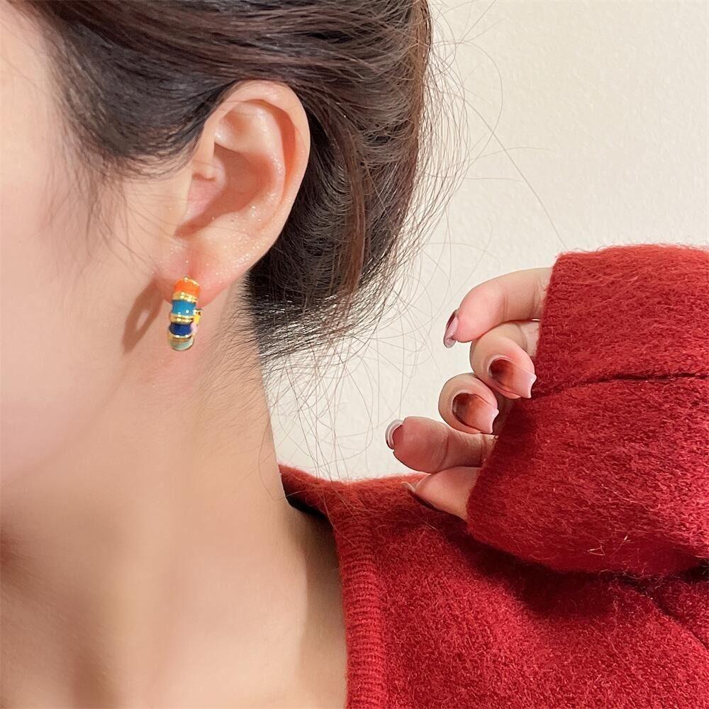 Mxbeauty Anting Gaya Korea Trendi Pernikahan Setengah Lingkaran Elegan Manis Indah Hoop Telinga Gesper