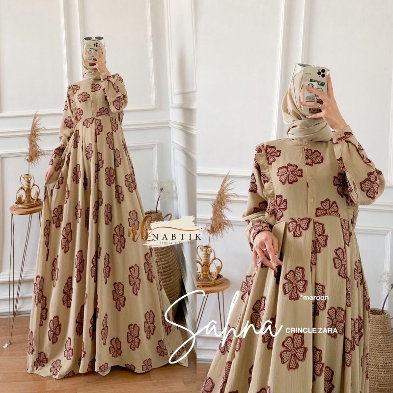 SAHNA Dress ORI NABTIK | Crinkle Zara busui