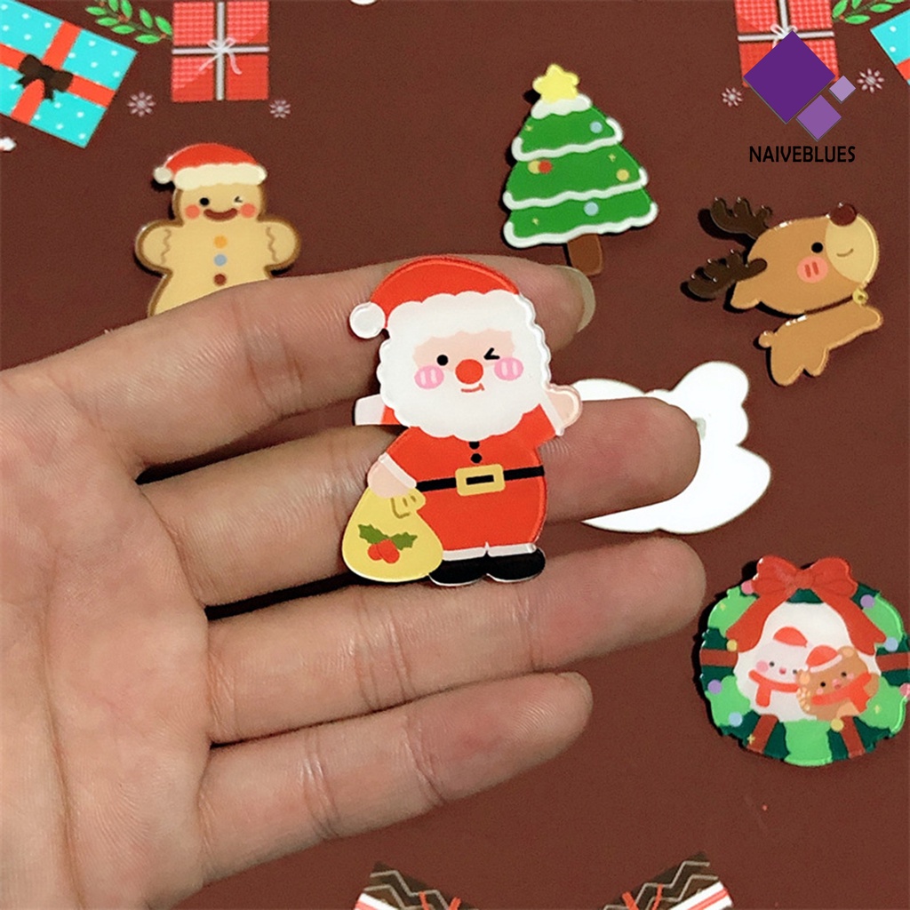 &lt; Naiveblues &gt; Bros Natal Meriah Lucu Kartun Xmas Bertema Anti Luntur Dekorasi Hadiah Tahun Claus Snowman