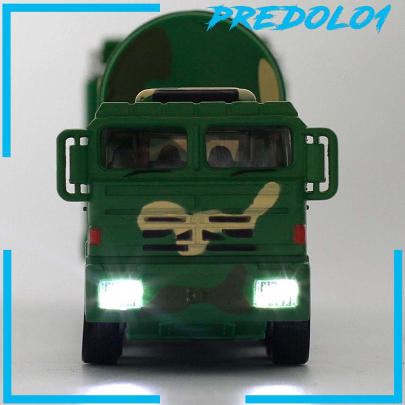[Predolo1] Skala1:64 Bahan Alloy Mobil Diecast Model Tarik Kembali Trailer Truk Dekorasi Desktop