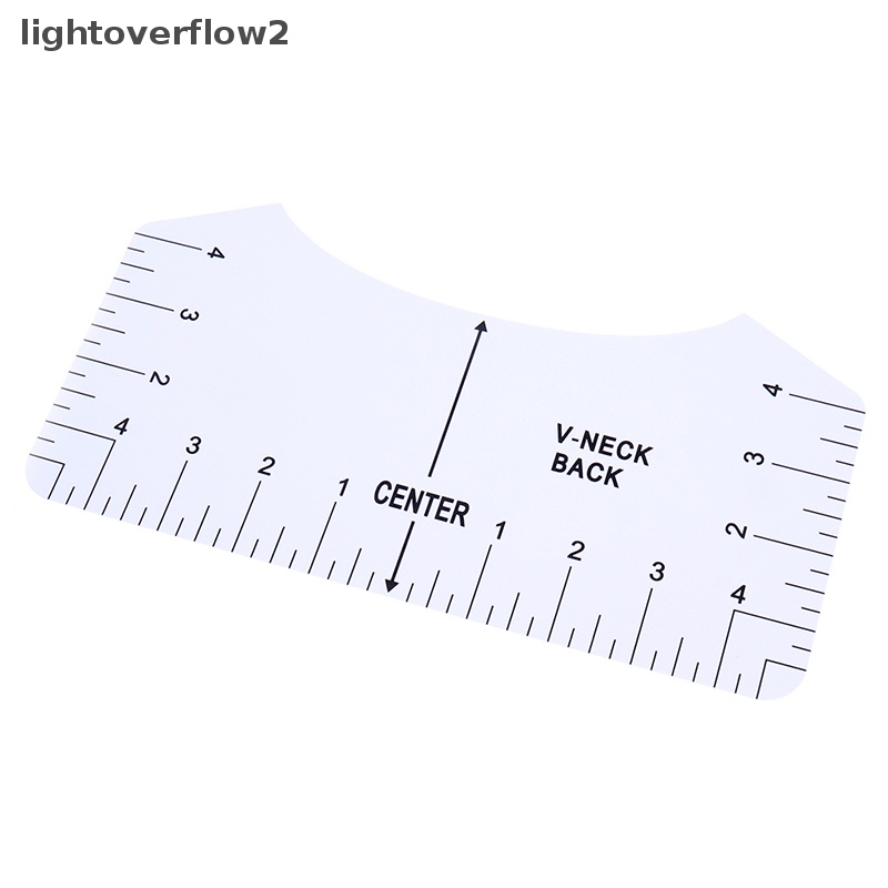 [lightoverflow2] 8pcs T-shirt Ruler Guide Alat Perata Leher V Ke Pusat Desain Pengukuran [ID]
