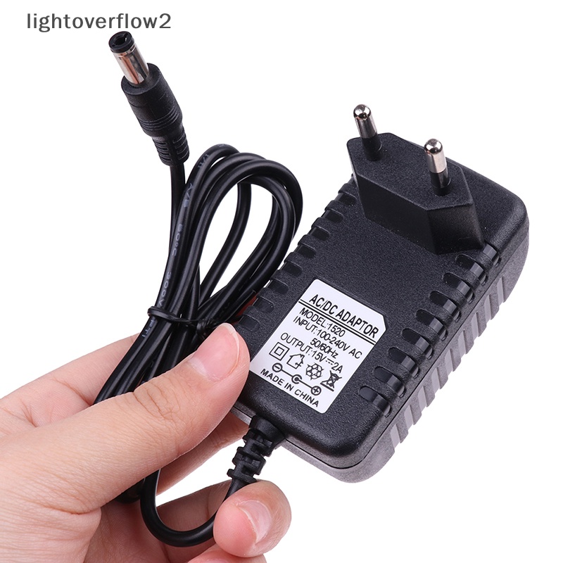 [lightoverflow2] 15v2a AC 100V-240V Converter Adapter DC 15V 2A 2000mA Power Supply EU US Plug 5.5mm x 2.1-2.5mm [ID]