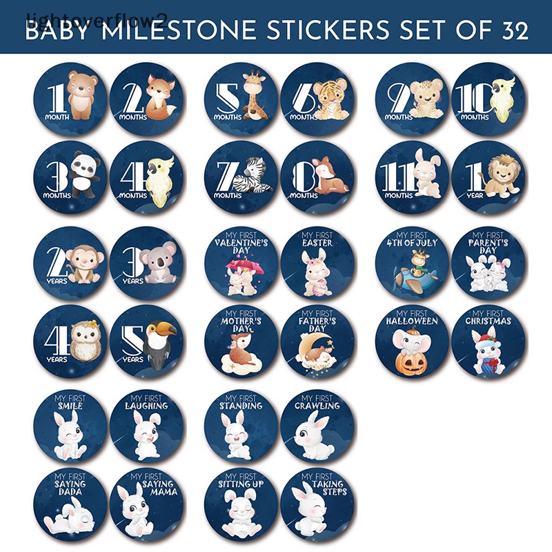 [lightoverflow2] 32pcs 4-inch baby growth month ers milestone Bayi ers Bulan Baru Lahir ers [ID]
