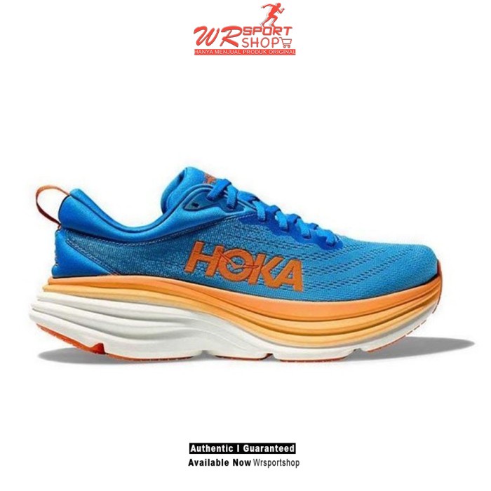 Hoka Bondi 8 Mens Running Shoes - Coastal Sky / Vibrant Orange ORI