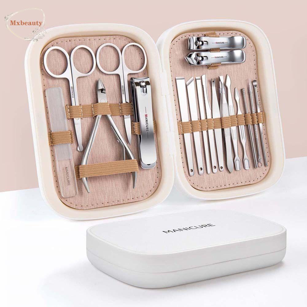 Mxbeauty Gunting Kuku Set Perawatan Kuku High-end Smoothing Kuku Pengamplasan Kutikula Nipper Gunting Kuku Pinset Alis Kikir Kuku Manicure Set