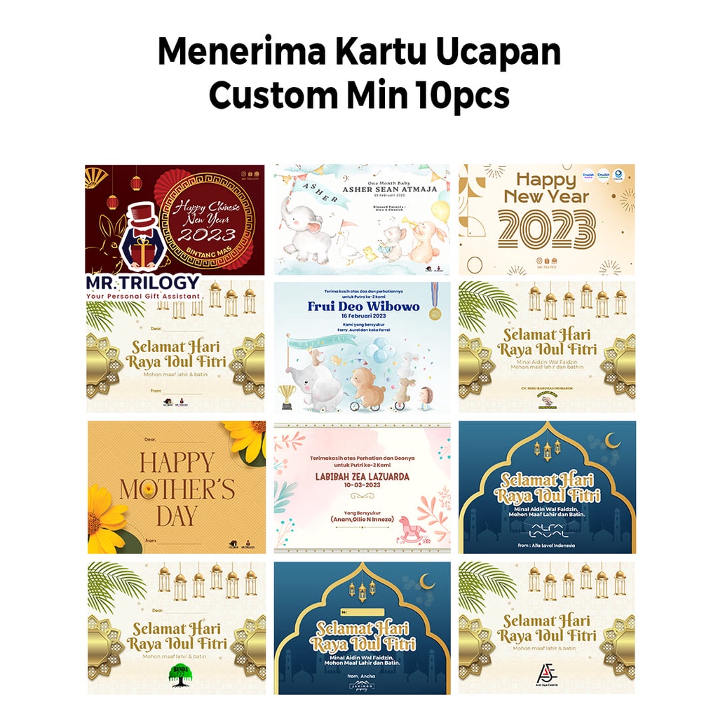 Kartu Ucapan Greeting Card Gift Card Kartu Wedding Birthday Custom