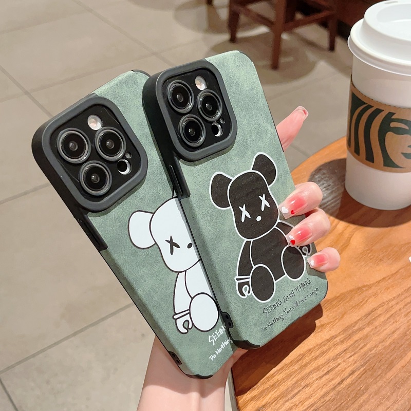 IPHONE Case Pelindung Bahan Kulit trend Kartun Untuk Iphone14 13 12 11 Pro MAX X XR XS Max7 8 Plus soft case Anti-drop