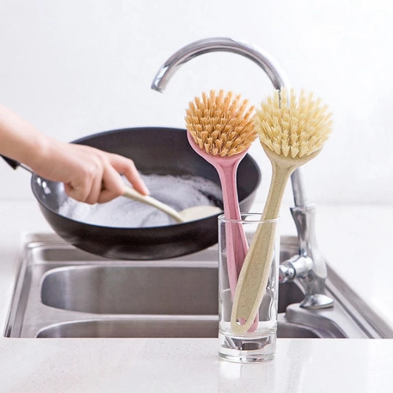 Sikat Cuci Piring Minyak Anti Lengket Rumah Tangga/Cleaning Plant Fiber Brush/Sikat Cuci Rice Cooker